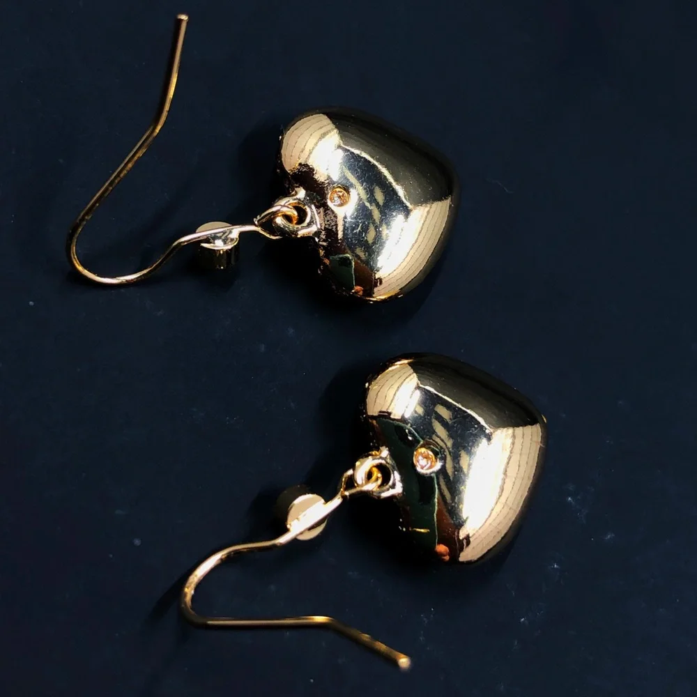 Juicy Couture Gold Tone Pink Crystal Heart Earrings - Picture 11 of 13